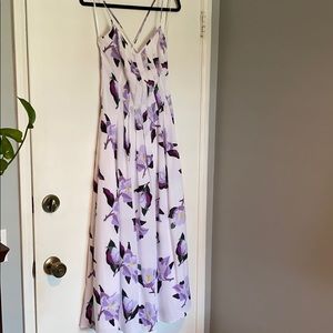 White and purple floral dress